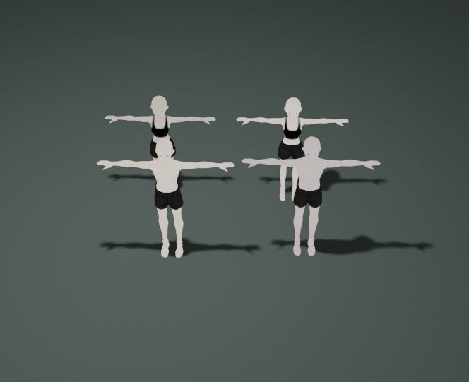 Anime Basic Meshes Low-poly 3D model_2