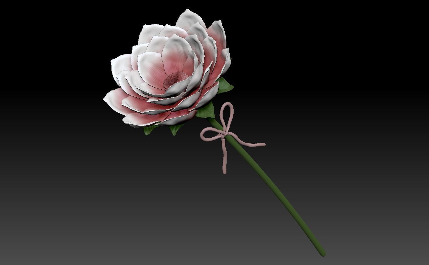 Flower with vase Free 3D model_1
