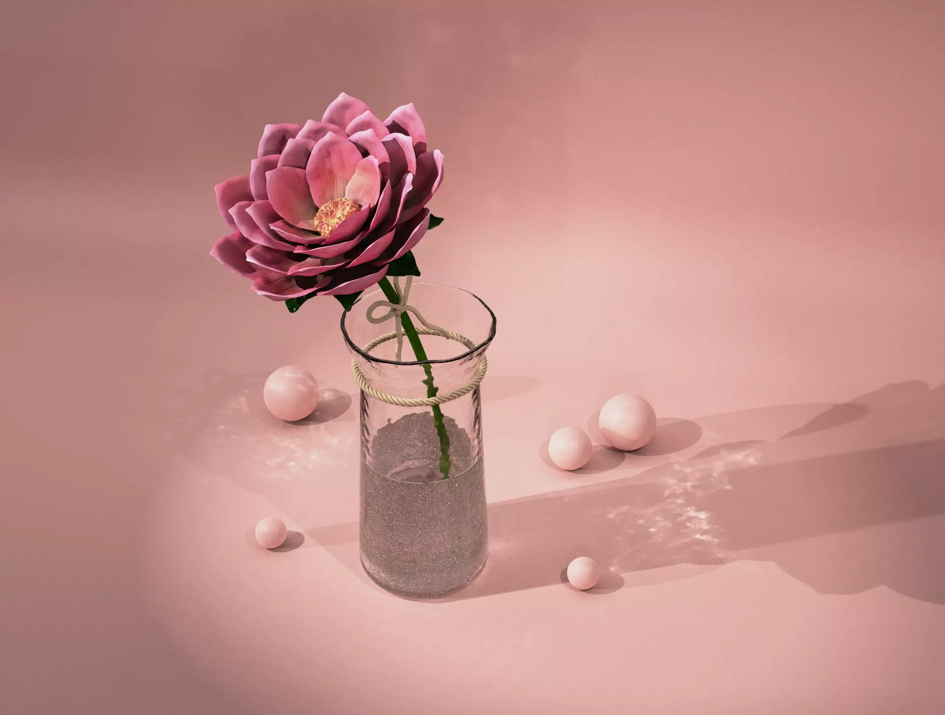 Flower with vase Free 3D model_0
