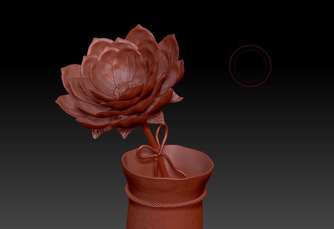 Flower with vase Free 3D model_3