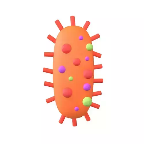 Bacteria Icon v1 001 Low-poly 3D model