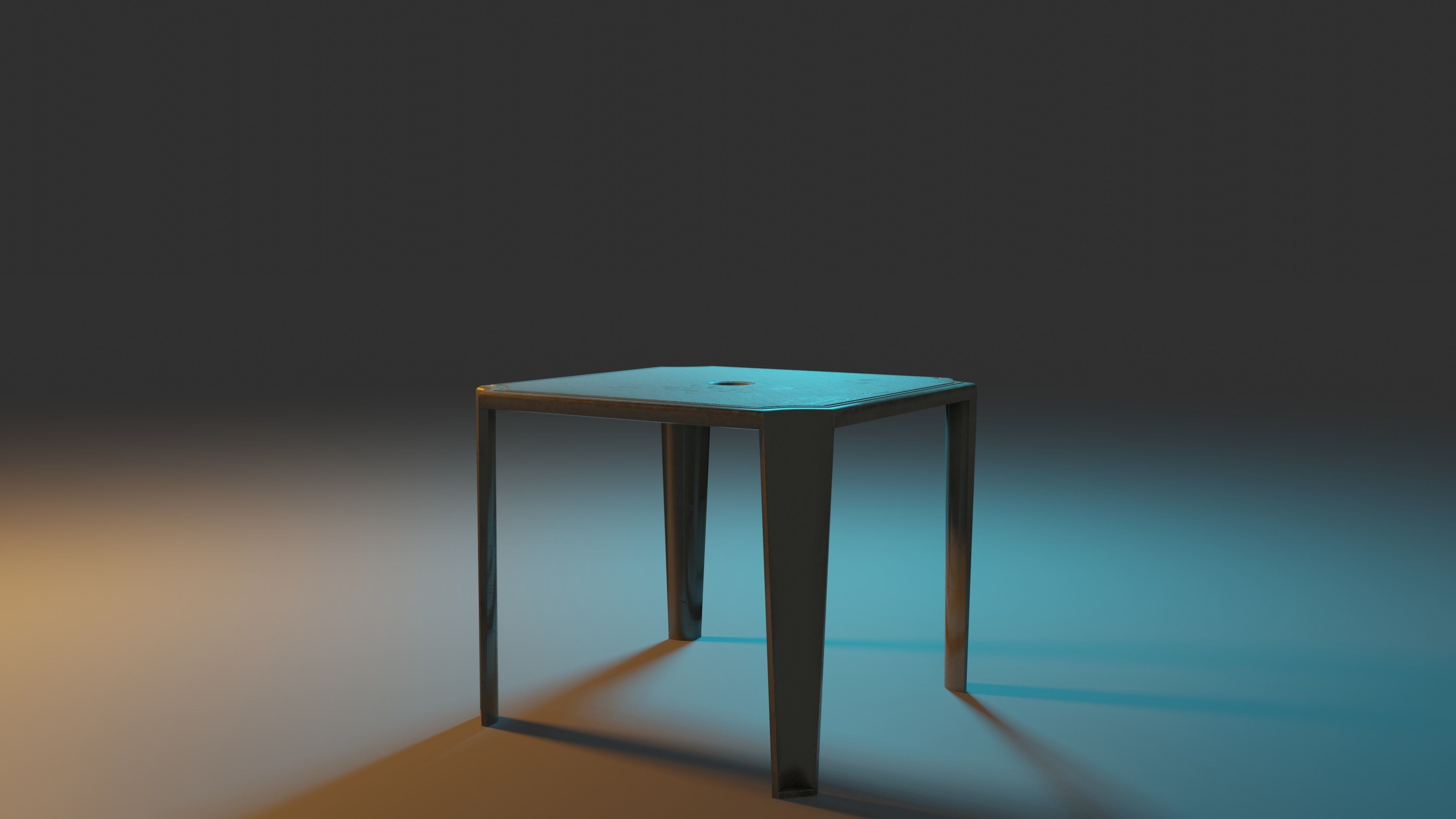 Plastic Table Low-poly 3D model_7