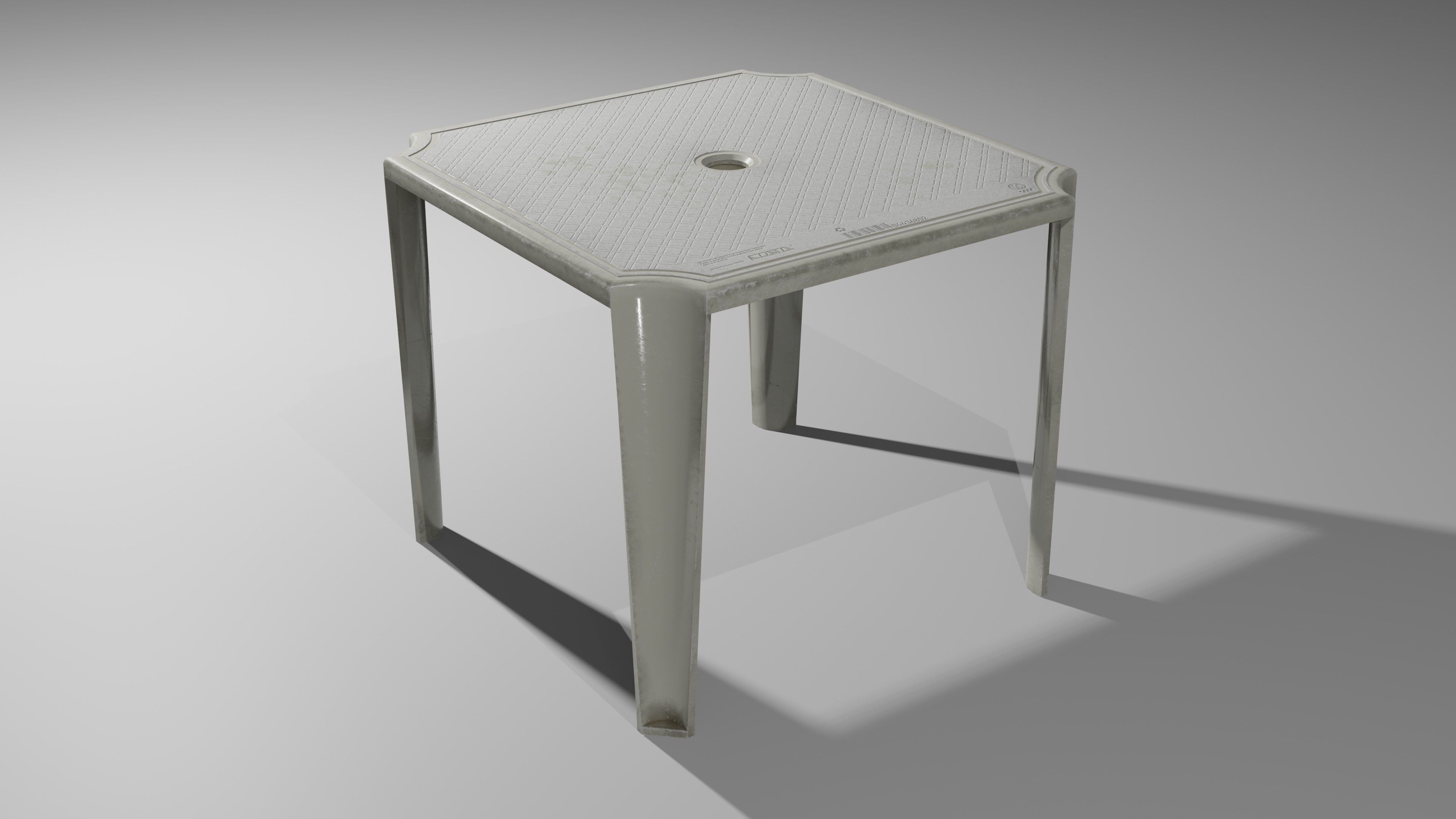 Plastic Table Low-poly 3D model_3