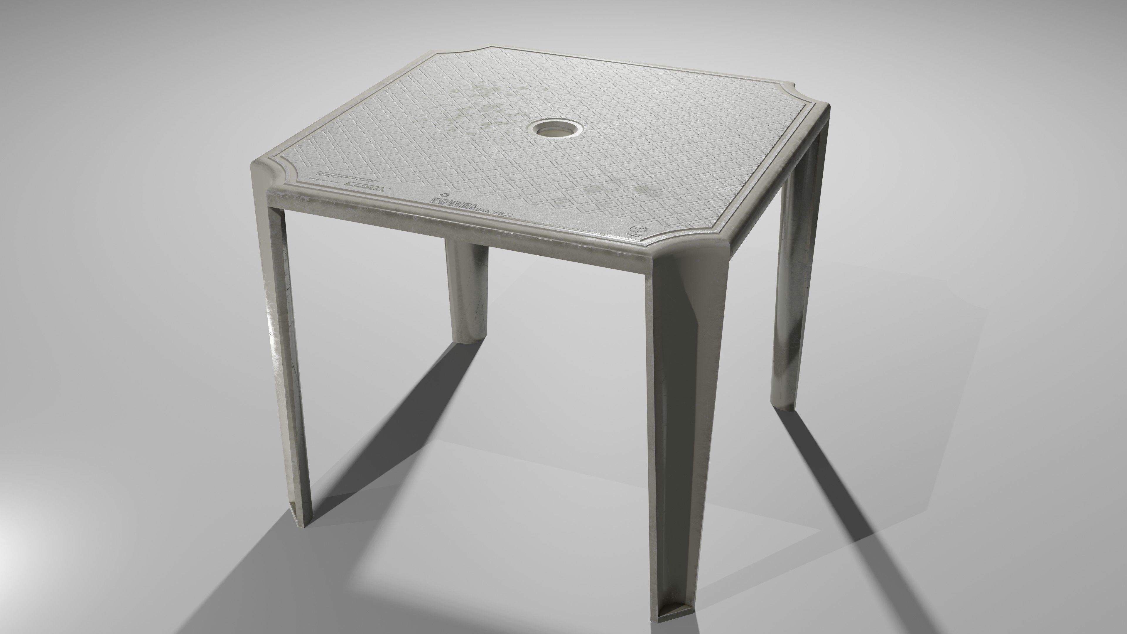 Plastic Table Low-poly 3D model_10