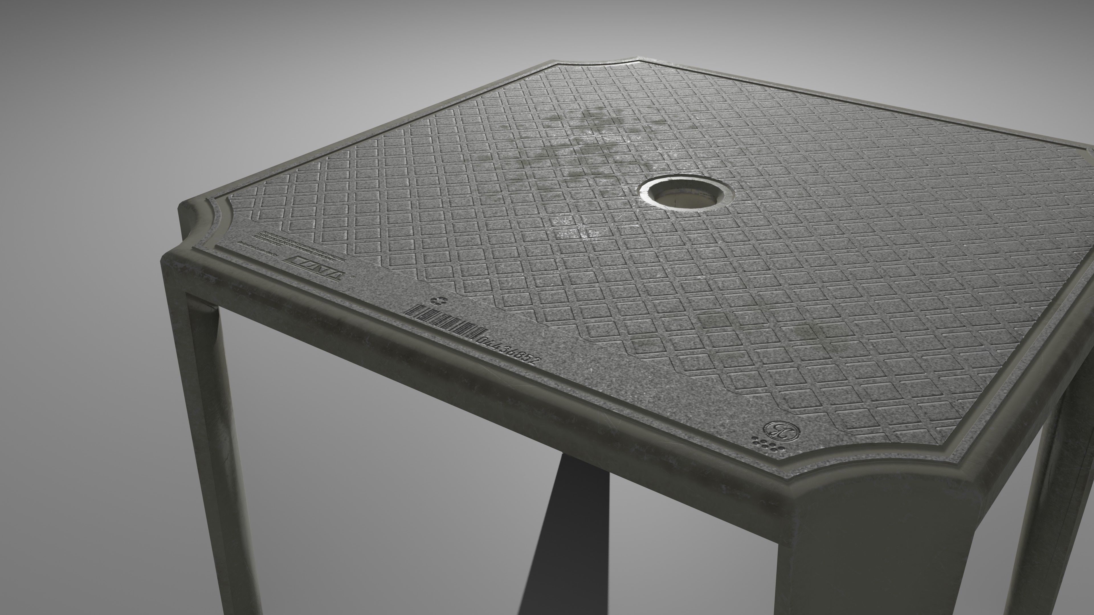 Plastic Table Low-poly 3D model_8