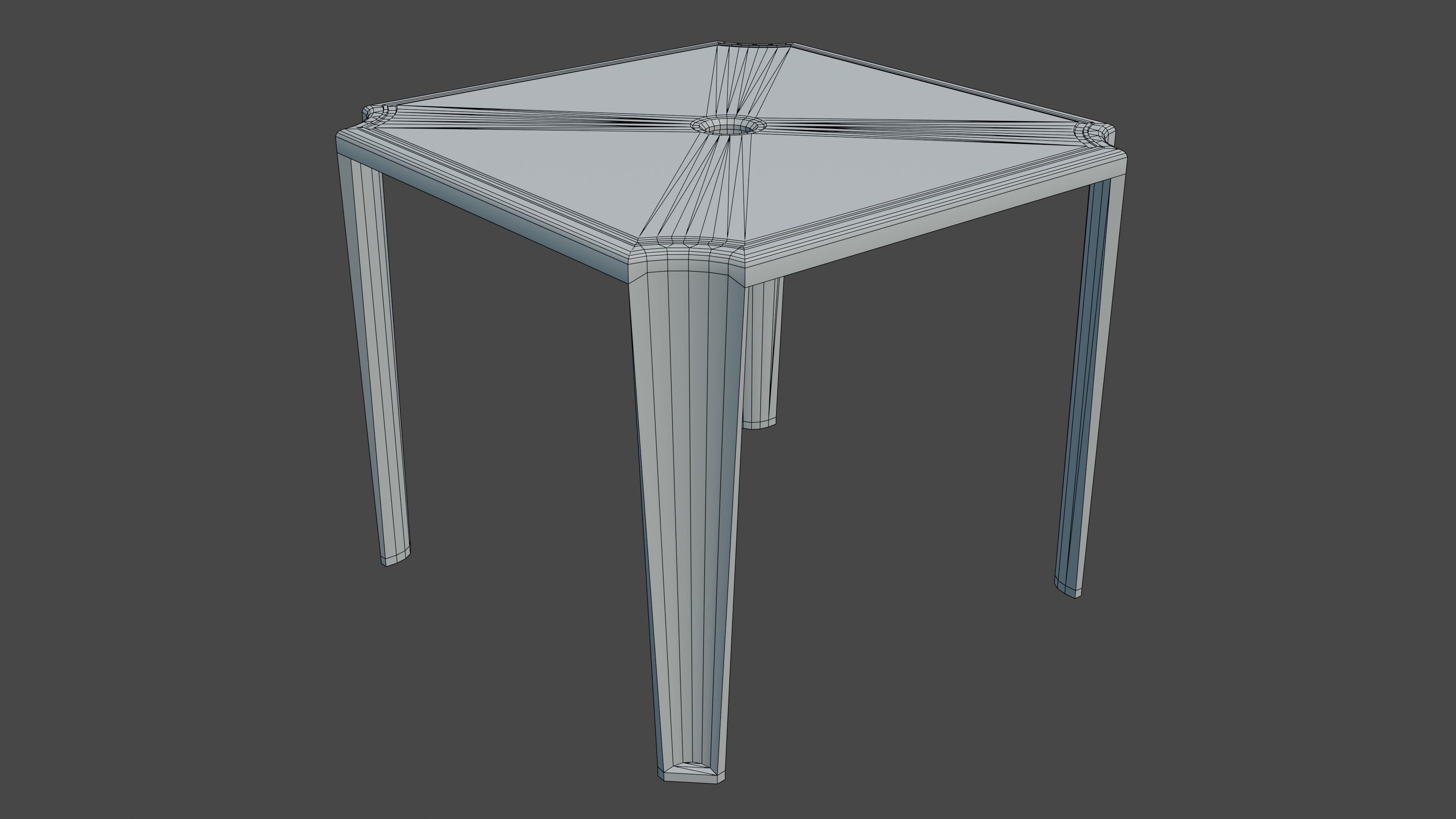 Plastic Table Low-poly 3D model_12
