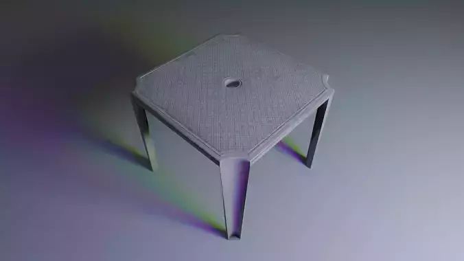 Plastic Table Low-poly 3D model