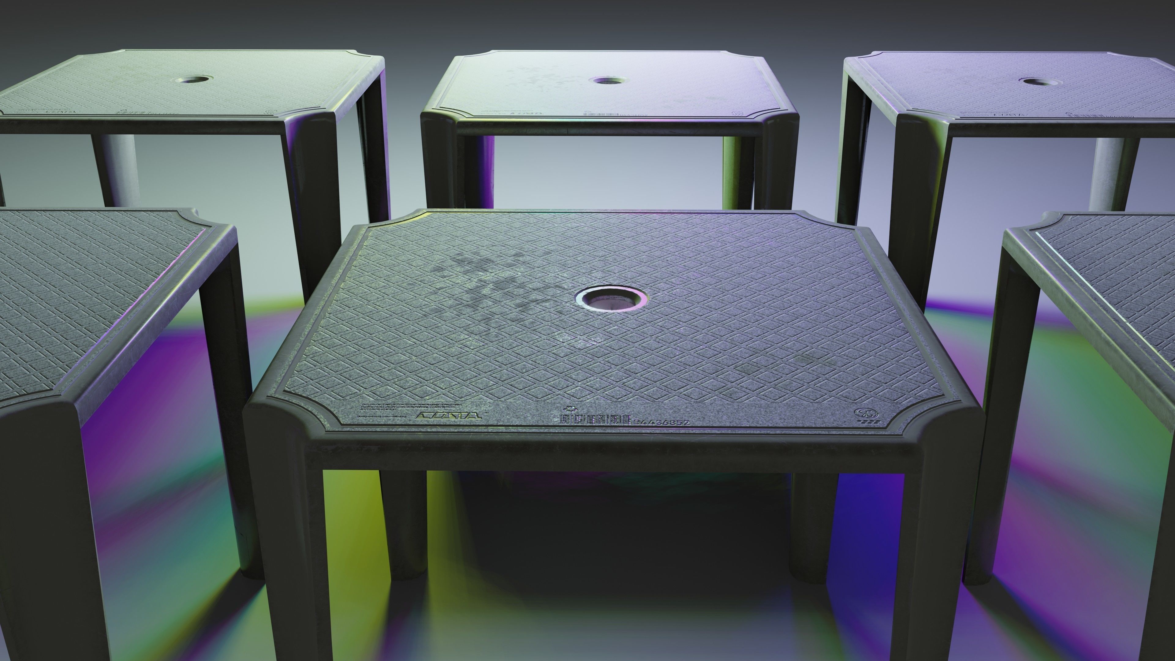 Plastic Table Low-poly 3D model_2