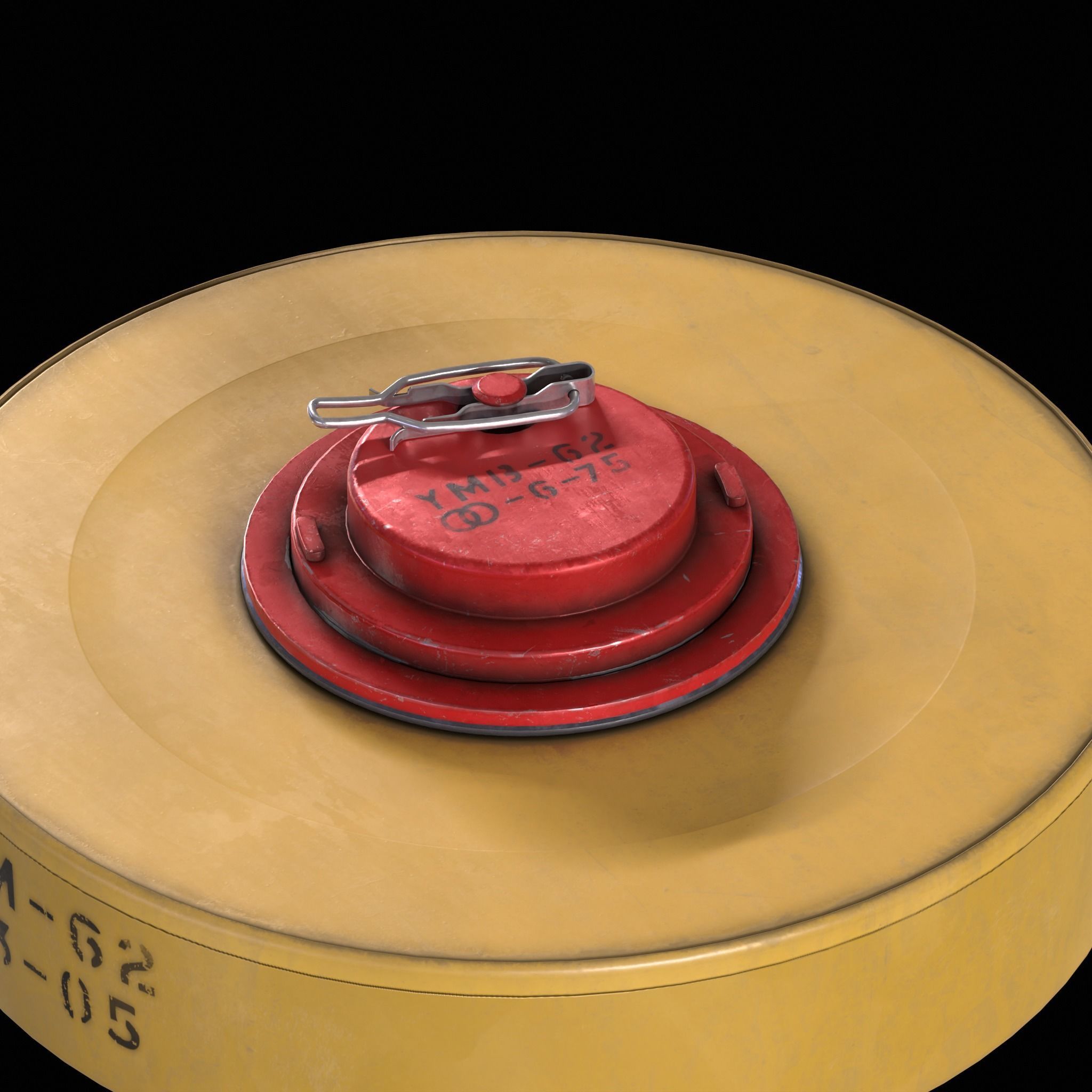 TM-62 Land Mine Low-poly 3D model_6