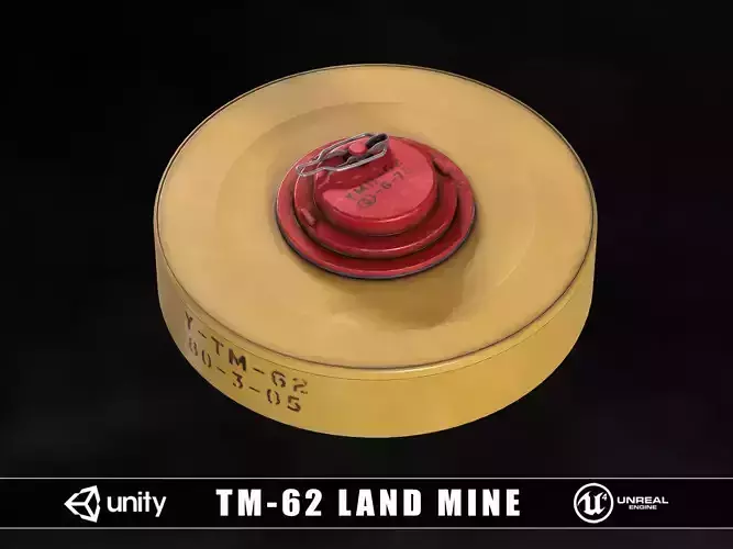 TM-62 Land Mine Low-poly 3D model
