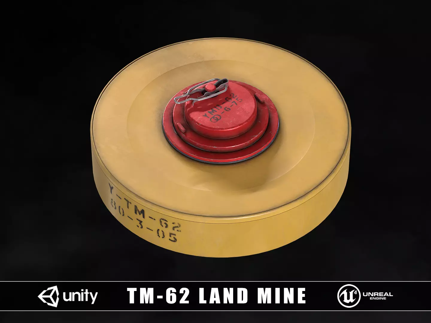TM-62 Land Mine Low-poly 3D model_0