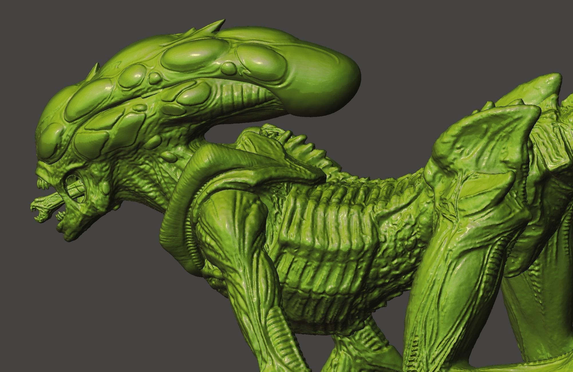 Aliens Fireteam Elite Burster Xenomorph Alien Popper Hi-Poly STL 3D print model_49