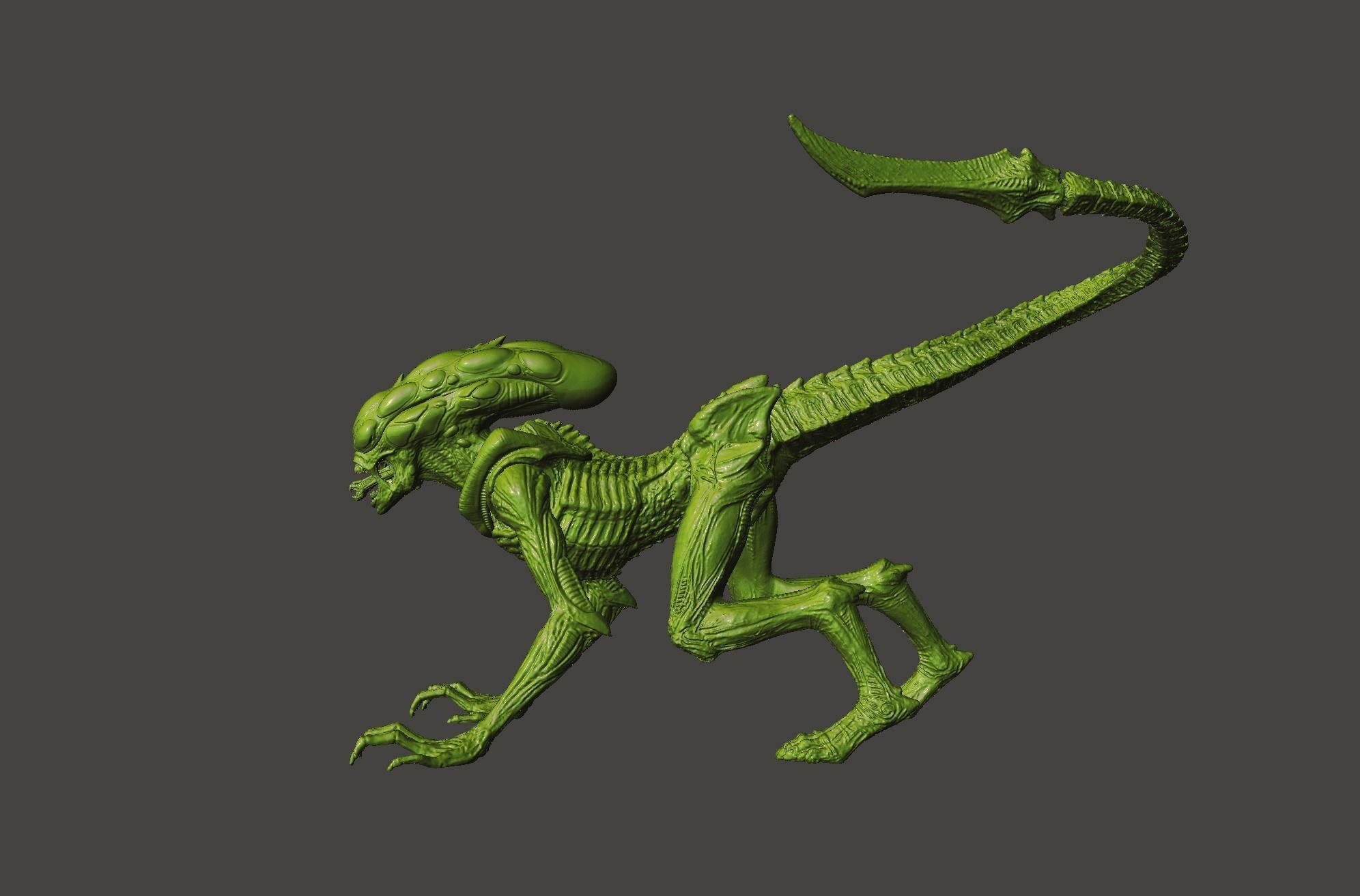 Aliens Fireteam Elite Burster Xenomorph Alien Popper Hi-Poly STL 3D print model_7