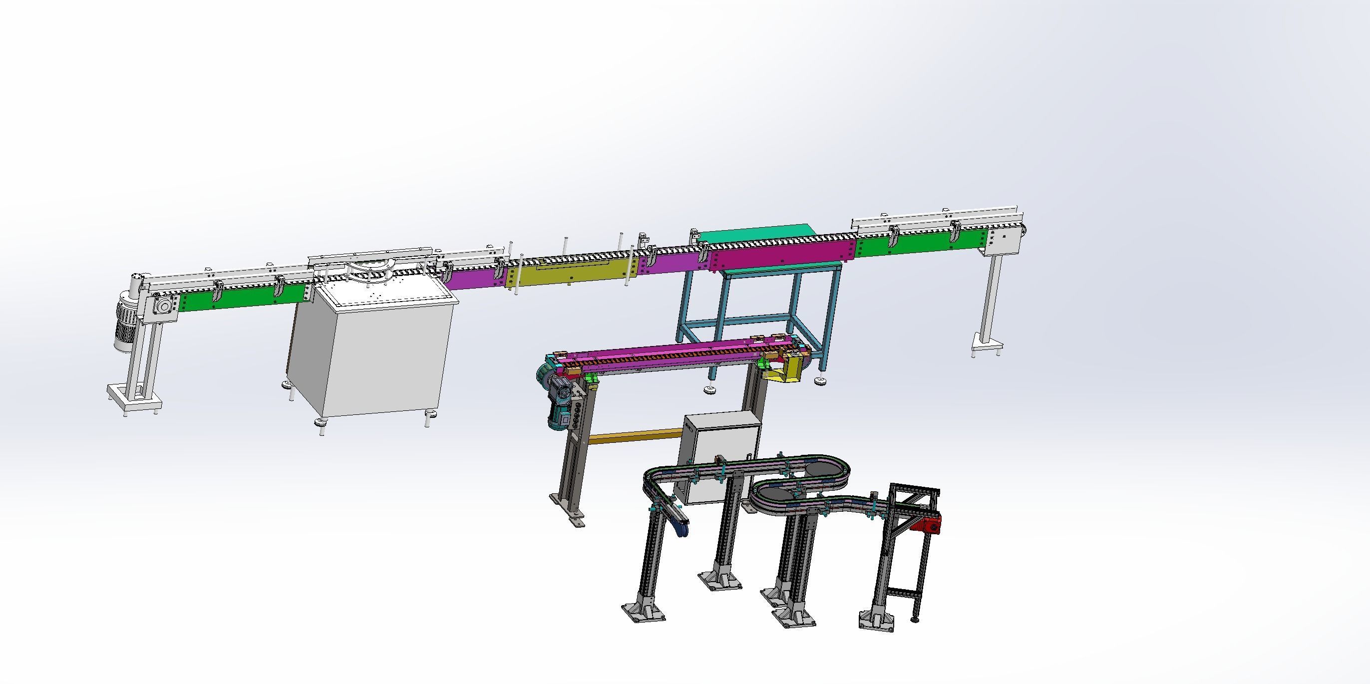 Flexible conveyor line Assembly  3D model_3