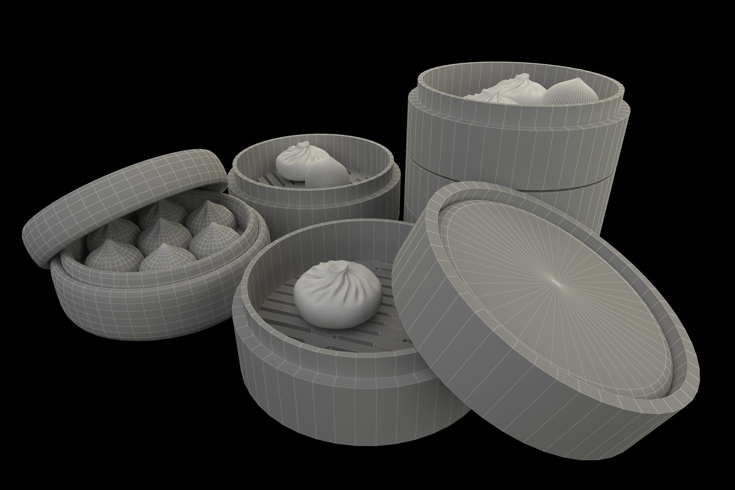 Chinese bamboo  stermer 3D model_6