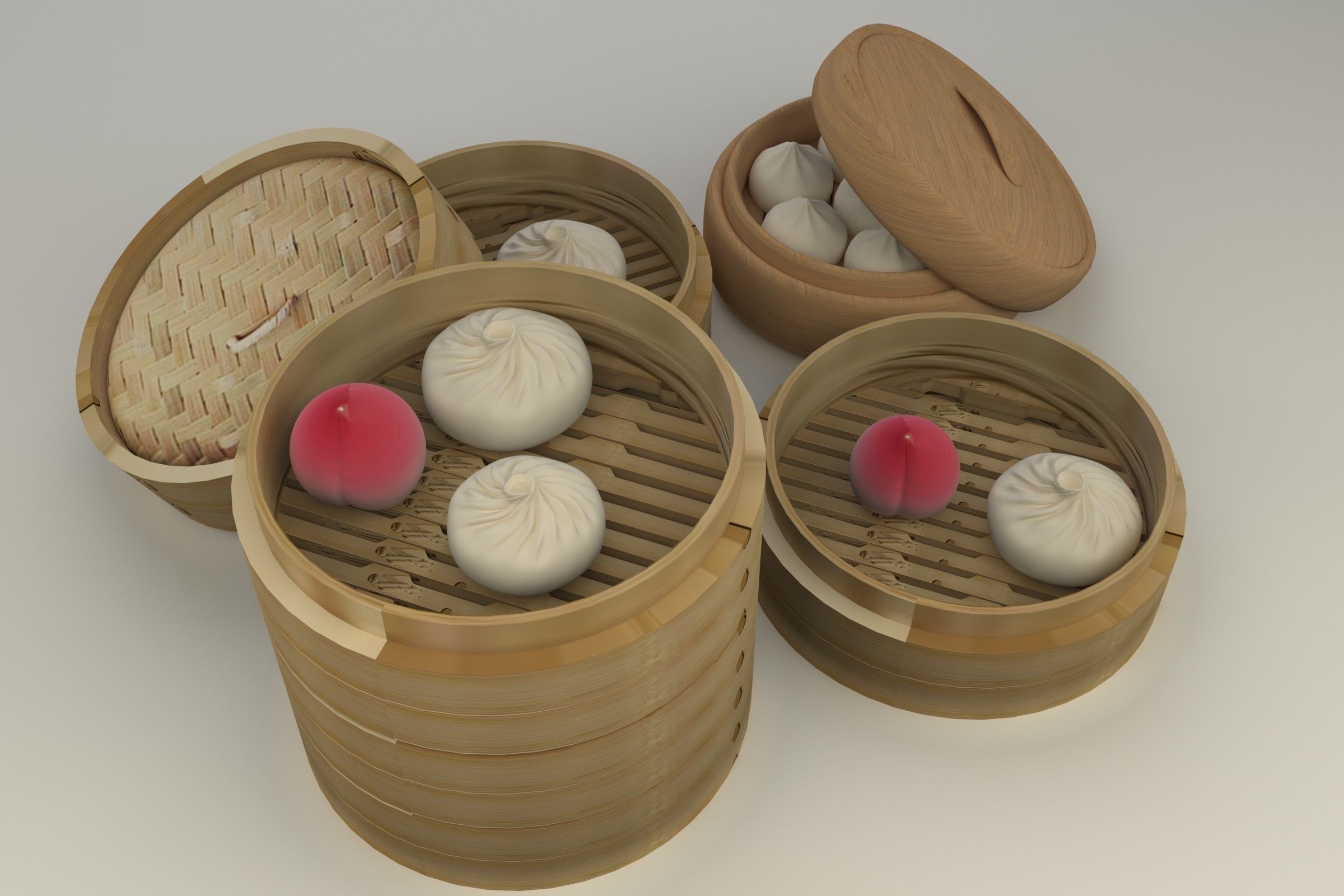 Chinese bamboo  stermer 3D model_3