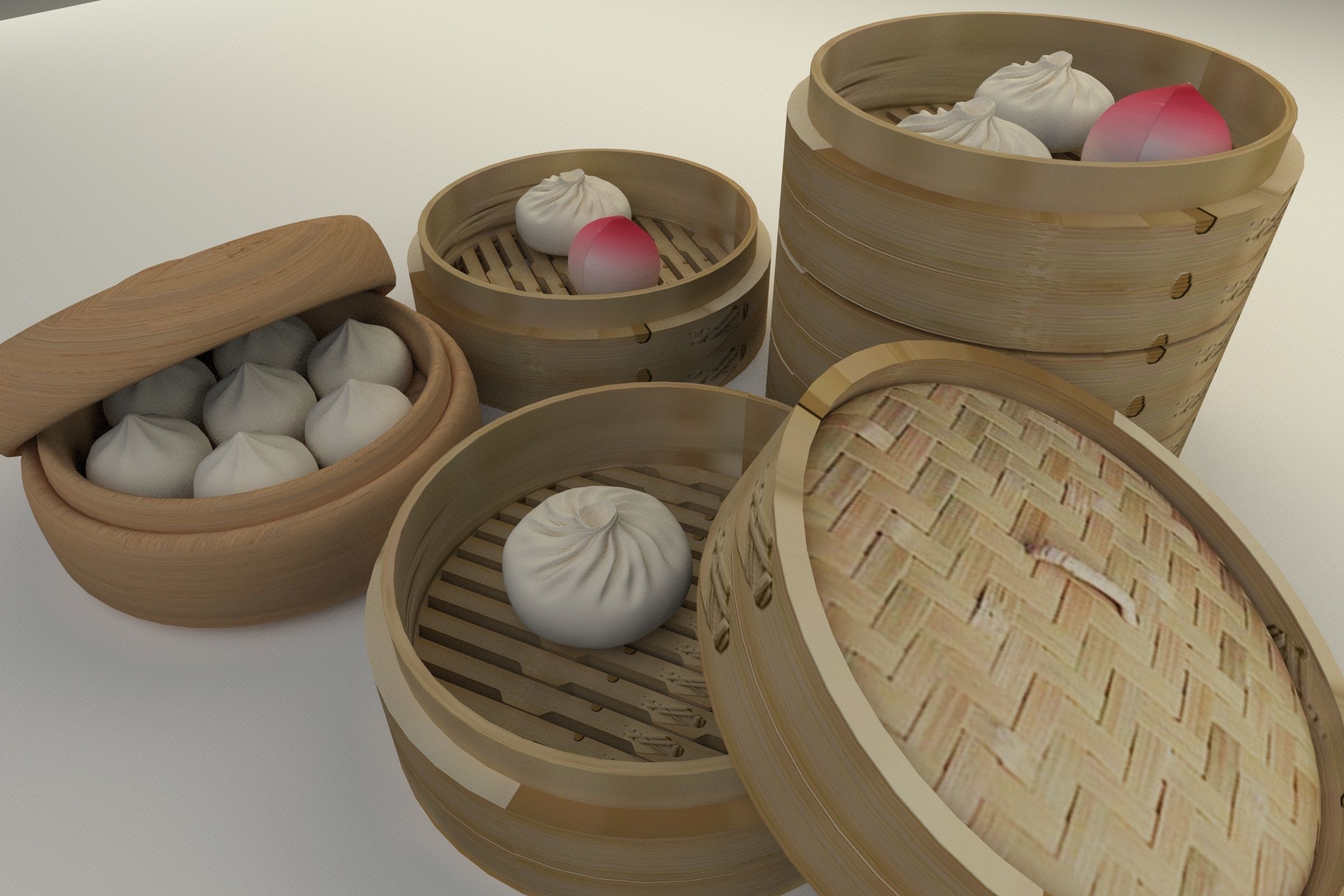 Chinese bamboo  stermer 3D model_4