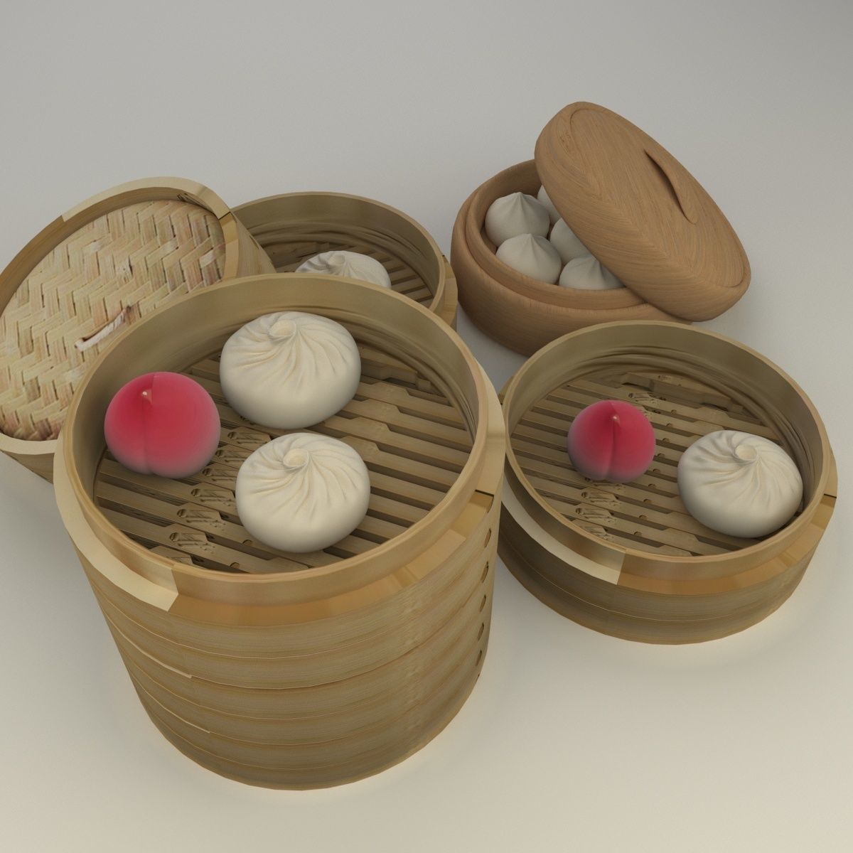 Chinese bamboo  stermer 3D model_5