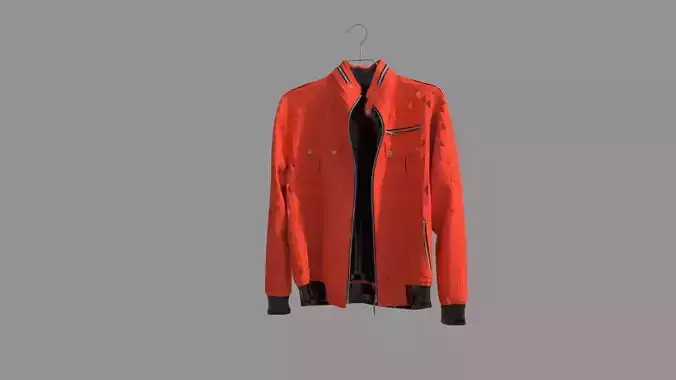 Fashion Men Jacket Red 3D model