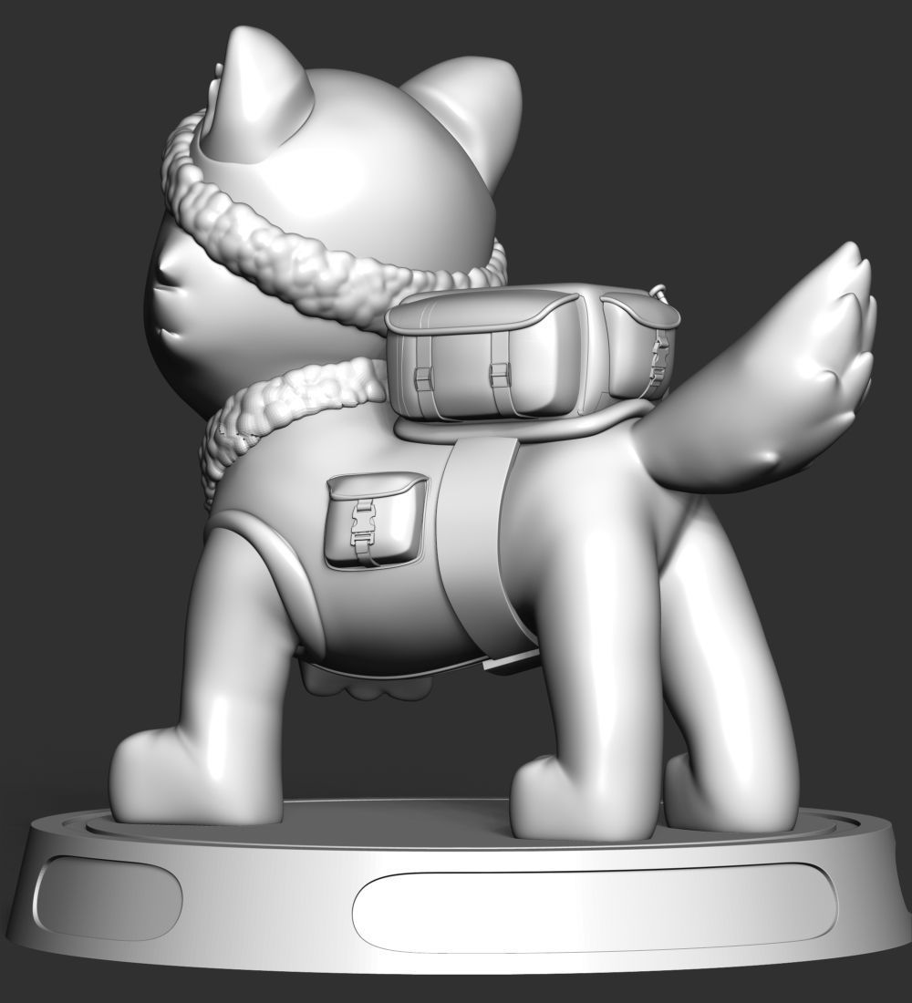 Everest paw patrol dog wearing winter coat 3D print model_24