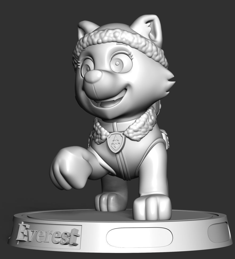 Everest paw patrol dog wearing winter coat 3D print model_21