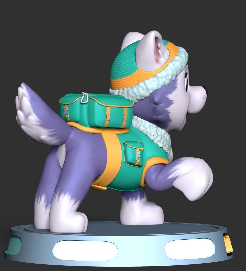 Everest paw patrol dog wearing winter coat 3D print model_11
