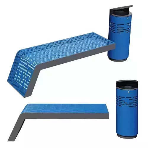 Park bench and urn by Benkert Baenke 01