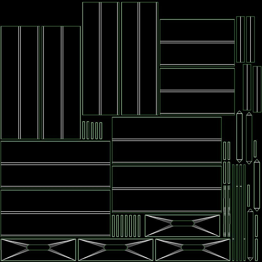 wooden crates set Low-poly 3D model_28