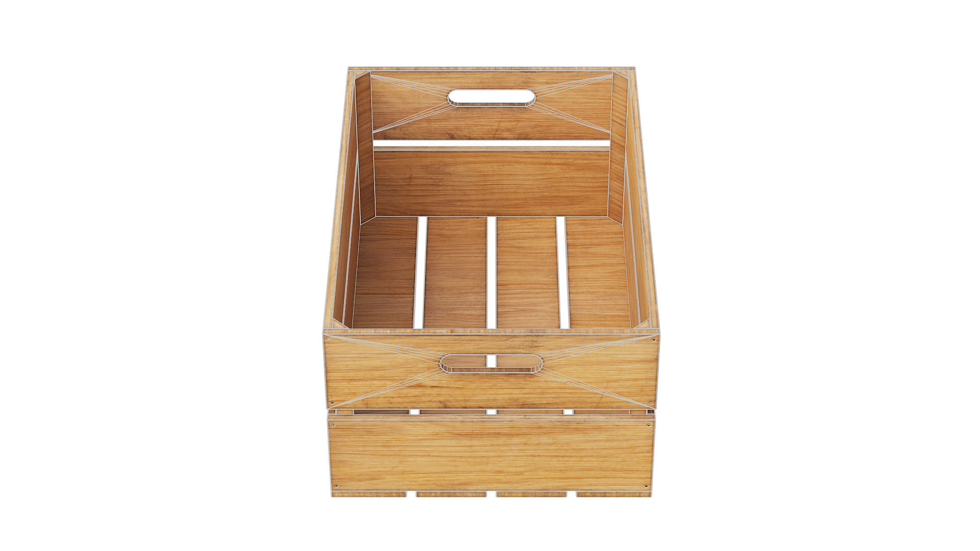 wooden crates set Low-poly 3D model_25