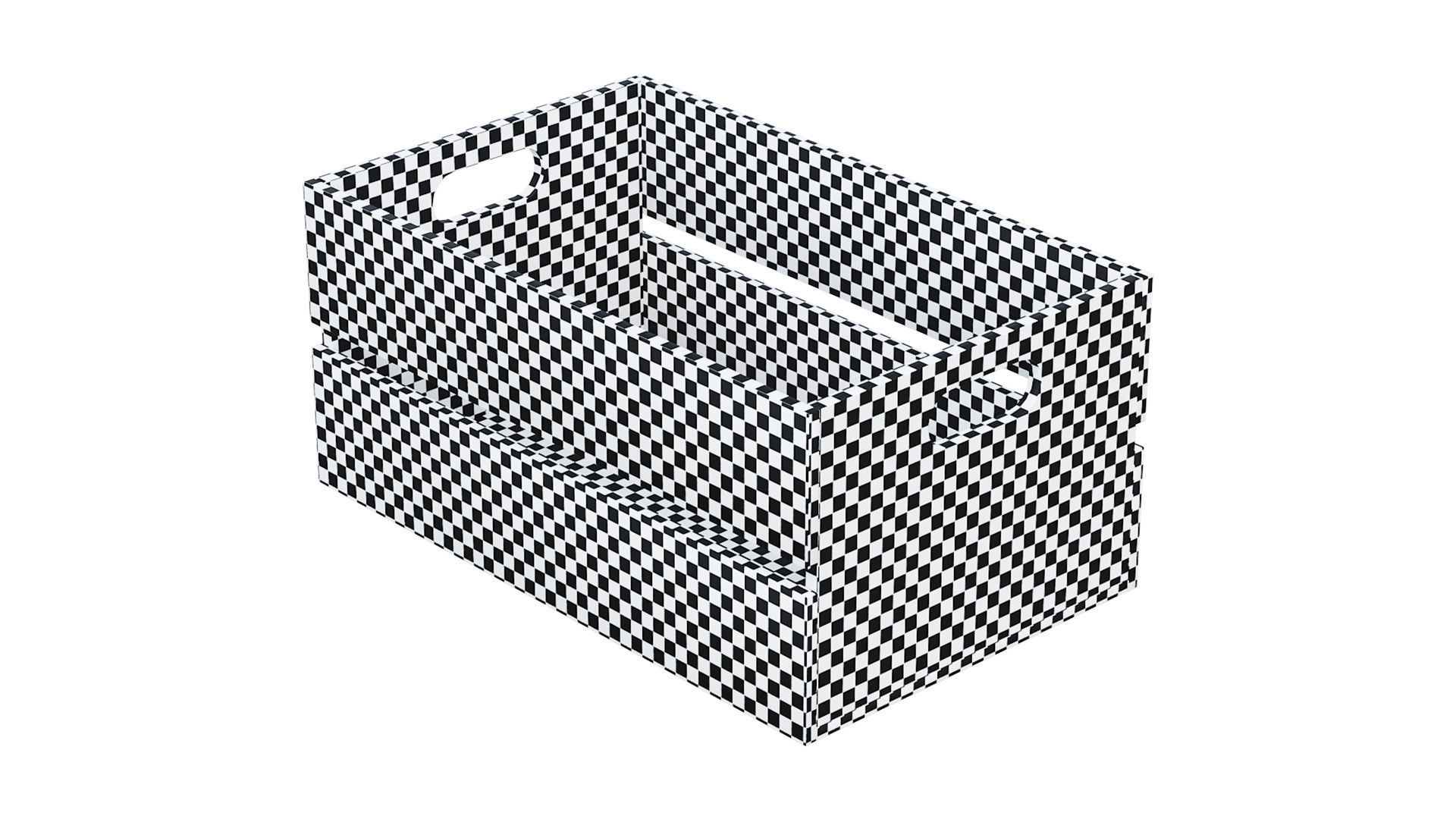 wooden crates set Low-poly 3D model_3