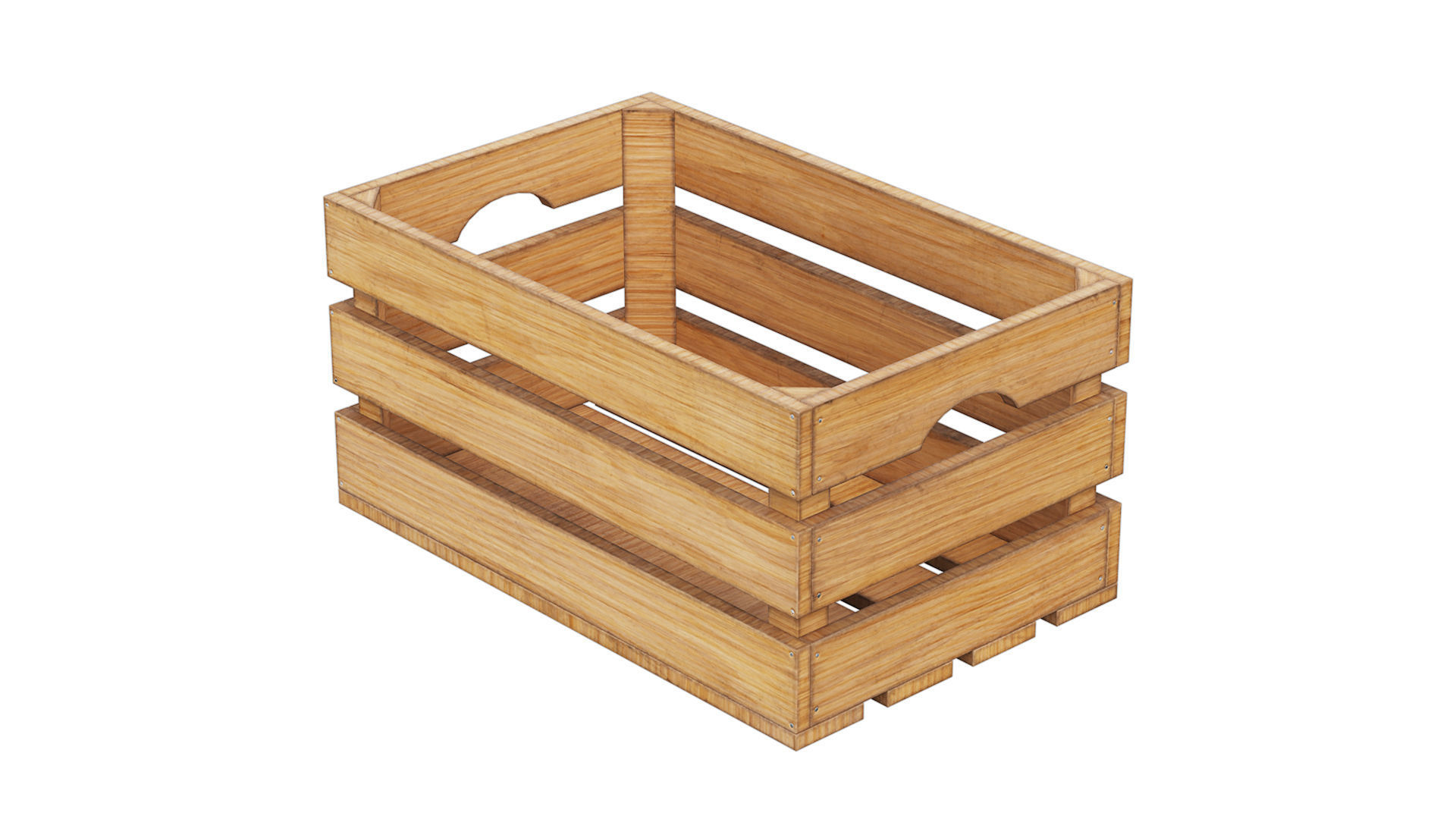 wooden crates set Low-poly 3D model_8