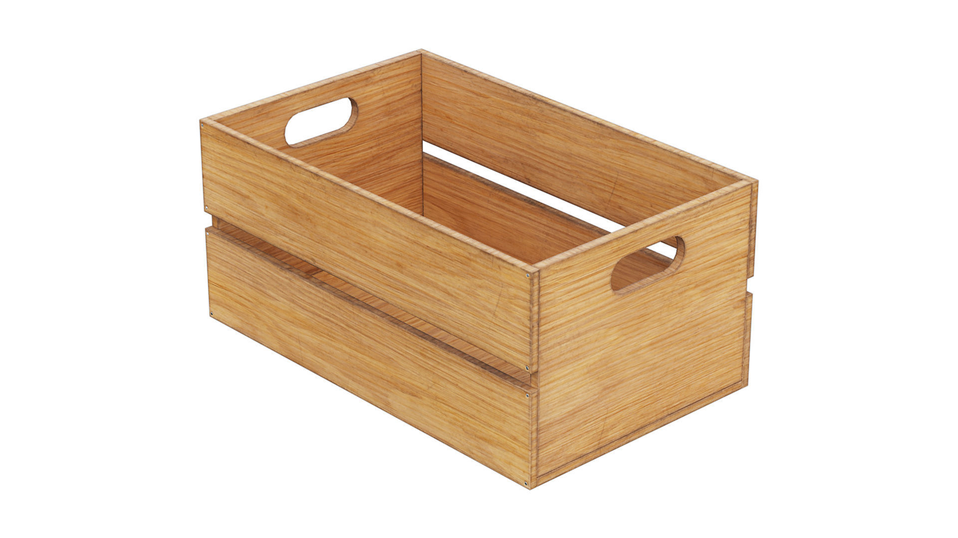 wooden crates set Low-poly 3D model_1