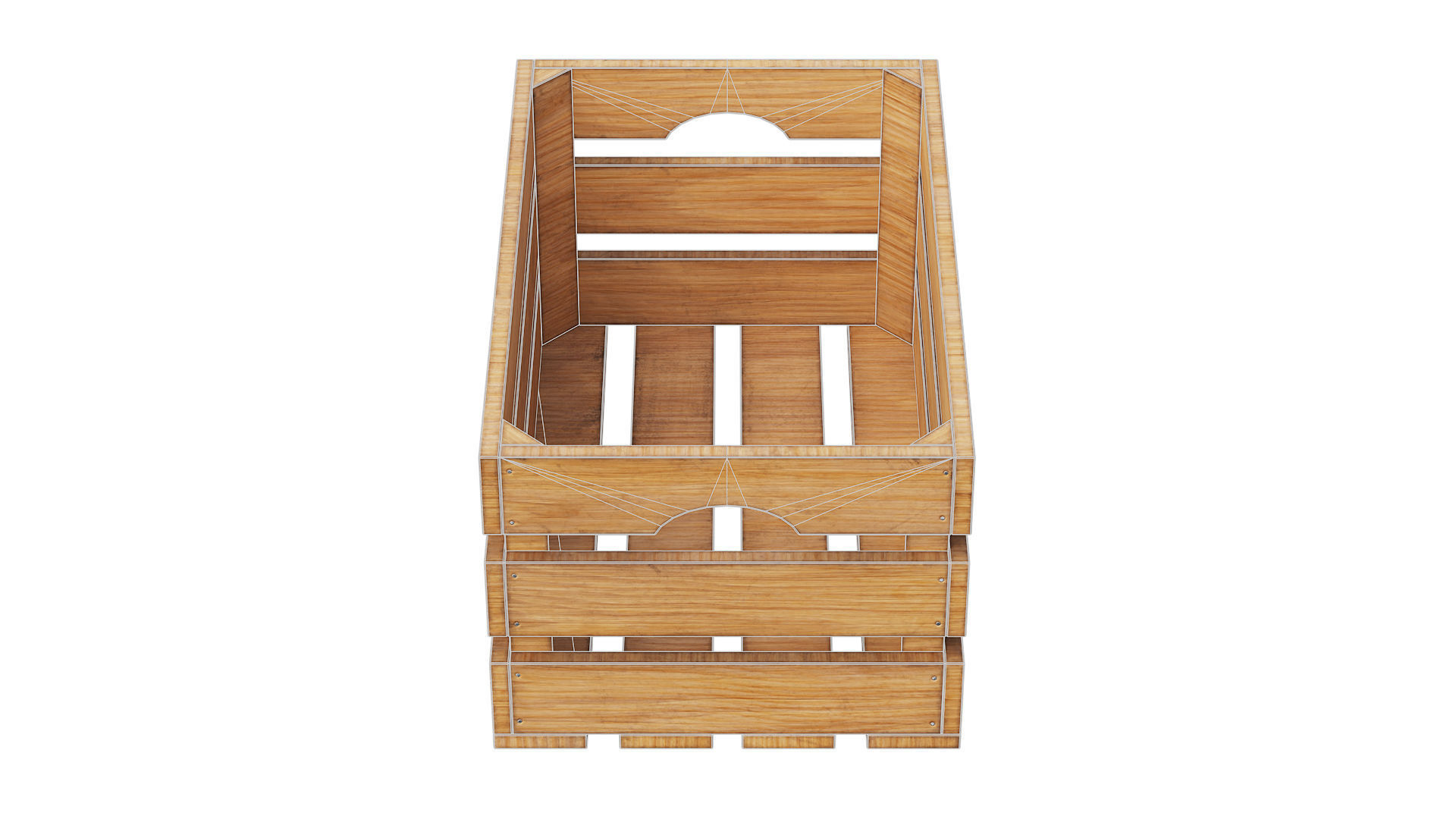 wooden crates set Low-poly 3D model_12