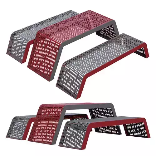 Park bench and table by Benkert Baenke 03