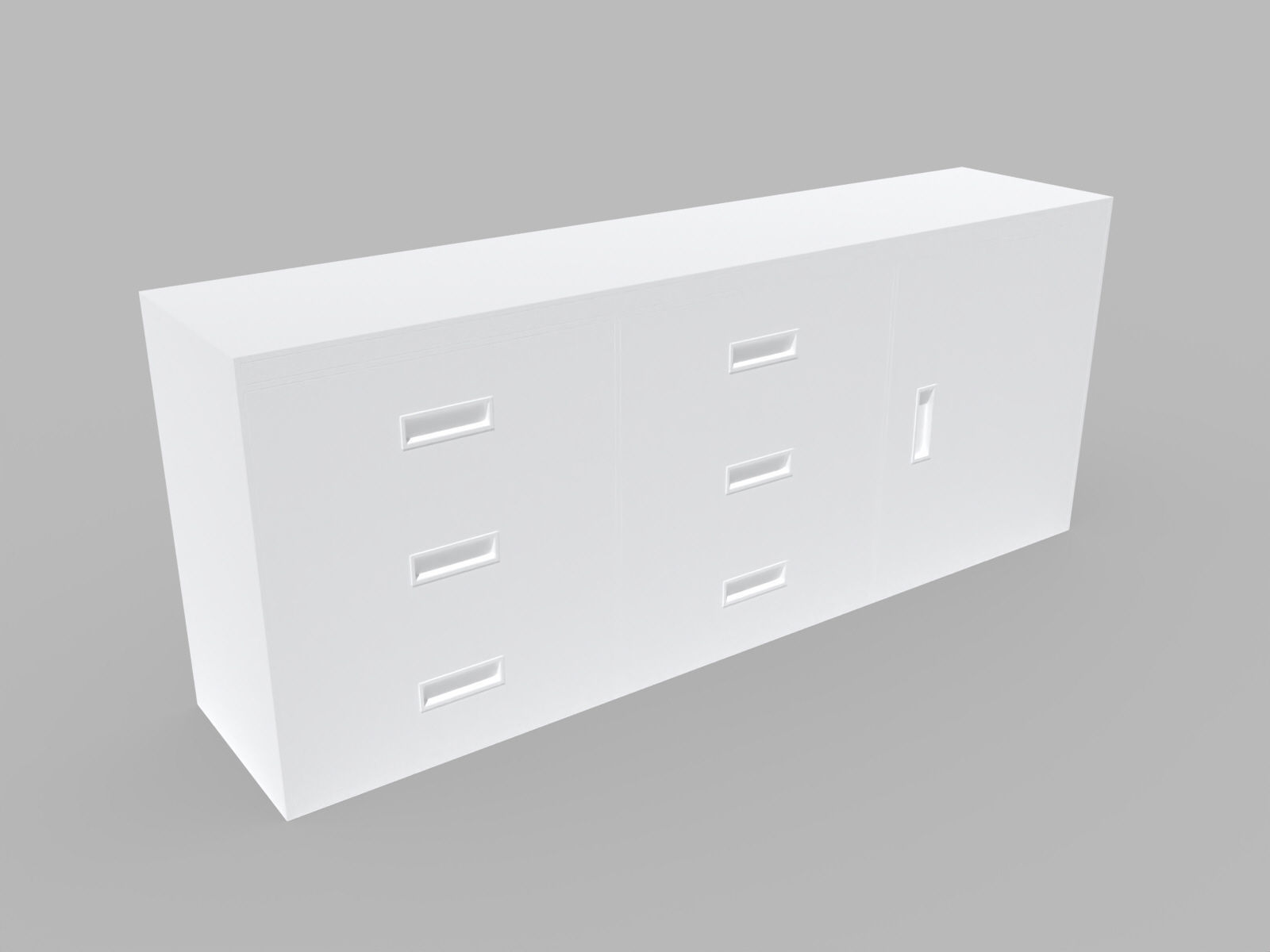 Desk with storage Free 3D model_2