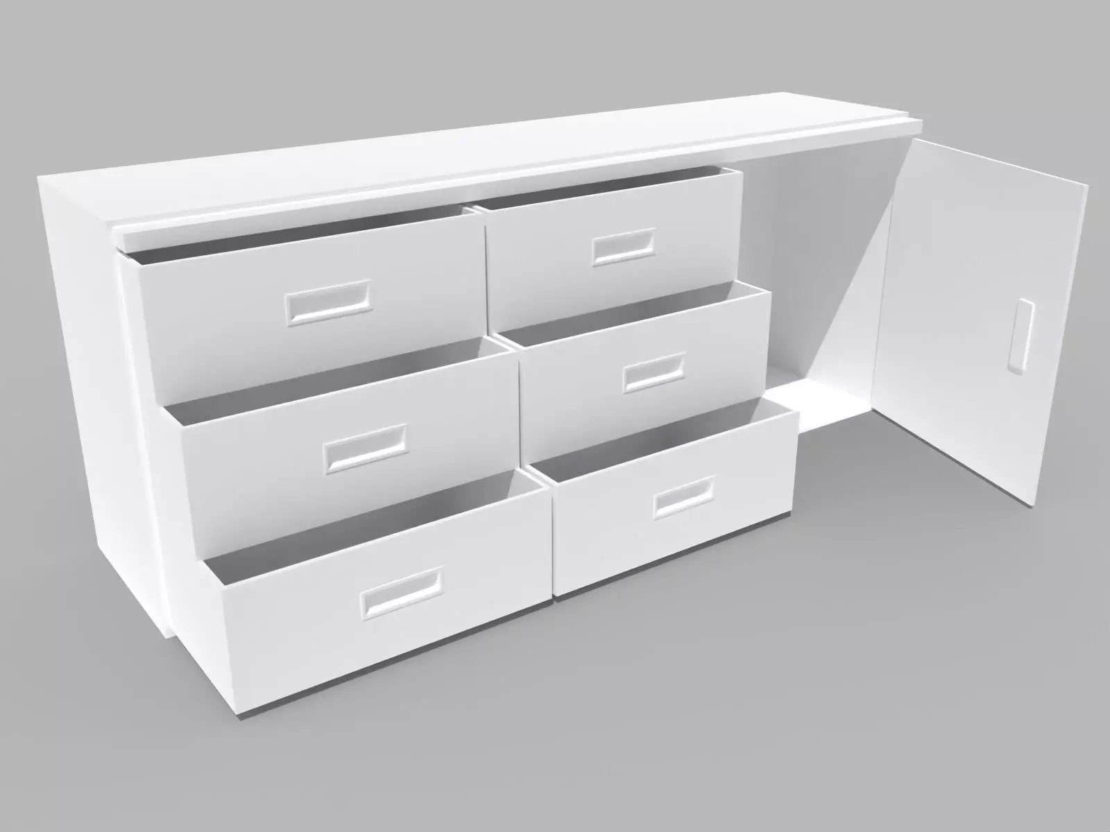 Desk with storage Free 3D model_0