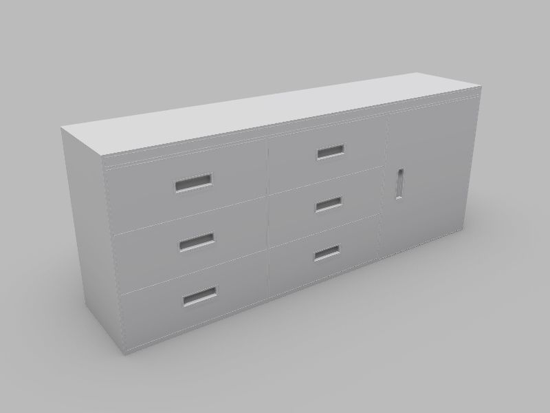 Desk with storage Free 3D model_3