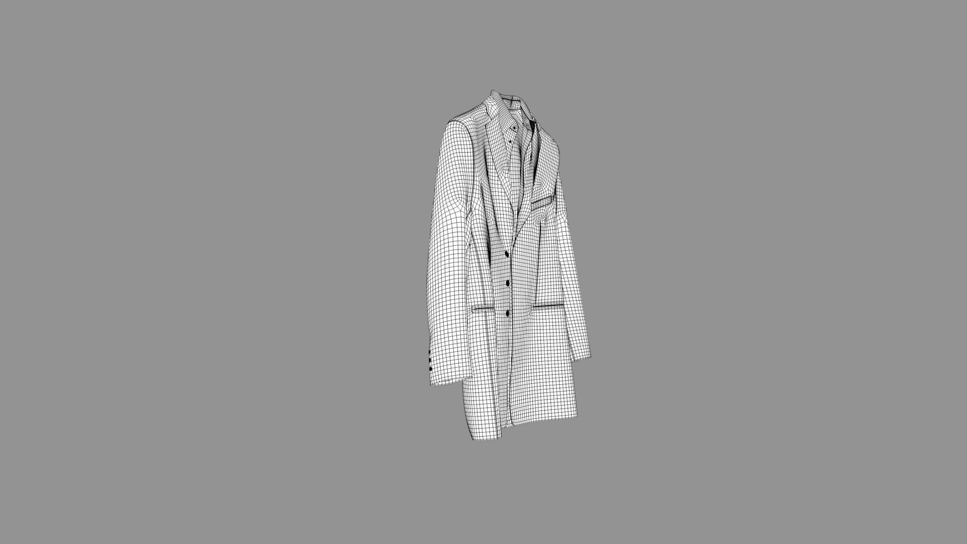 Trench Coat  A 3D model_7