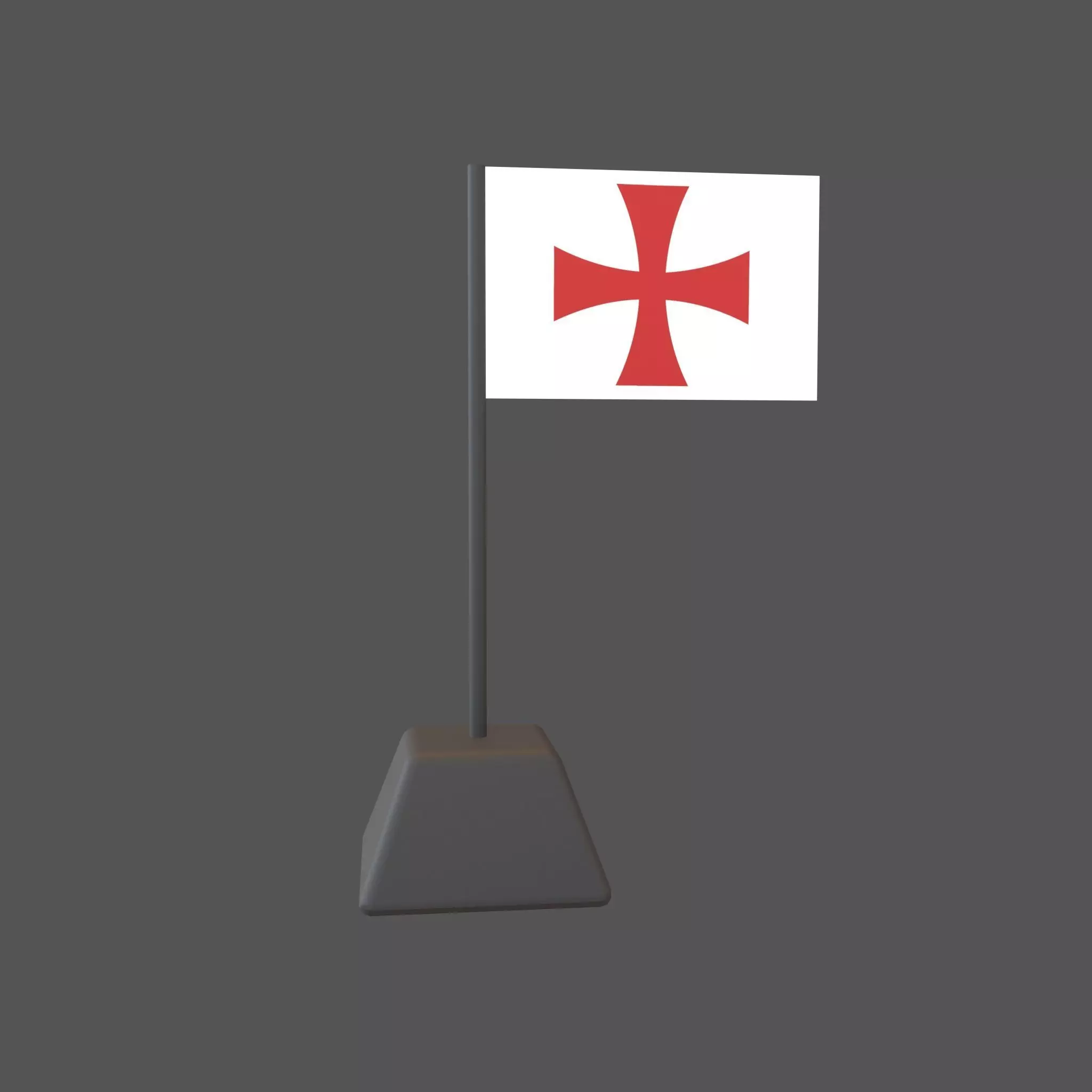 Crusades Knight Flag v1 002 Low-poly 3D model_0