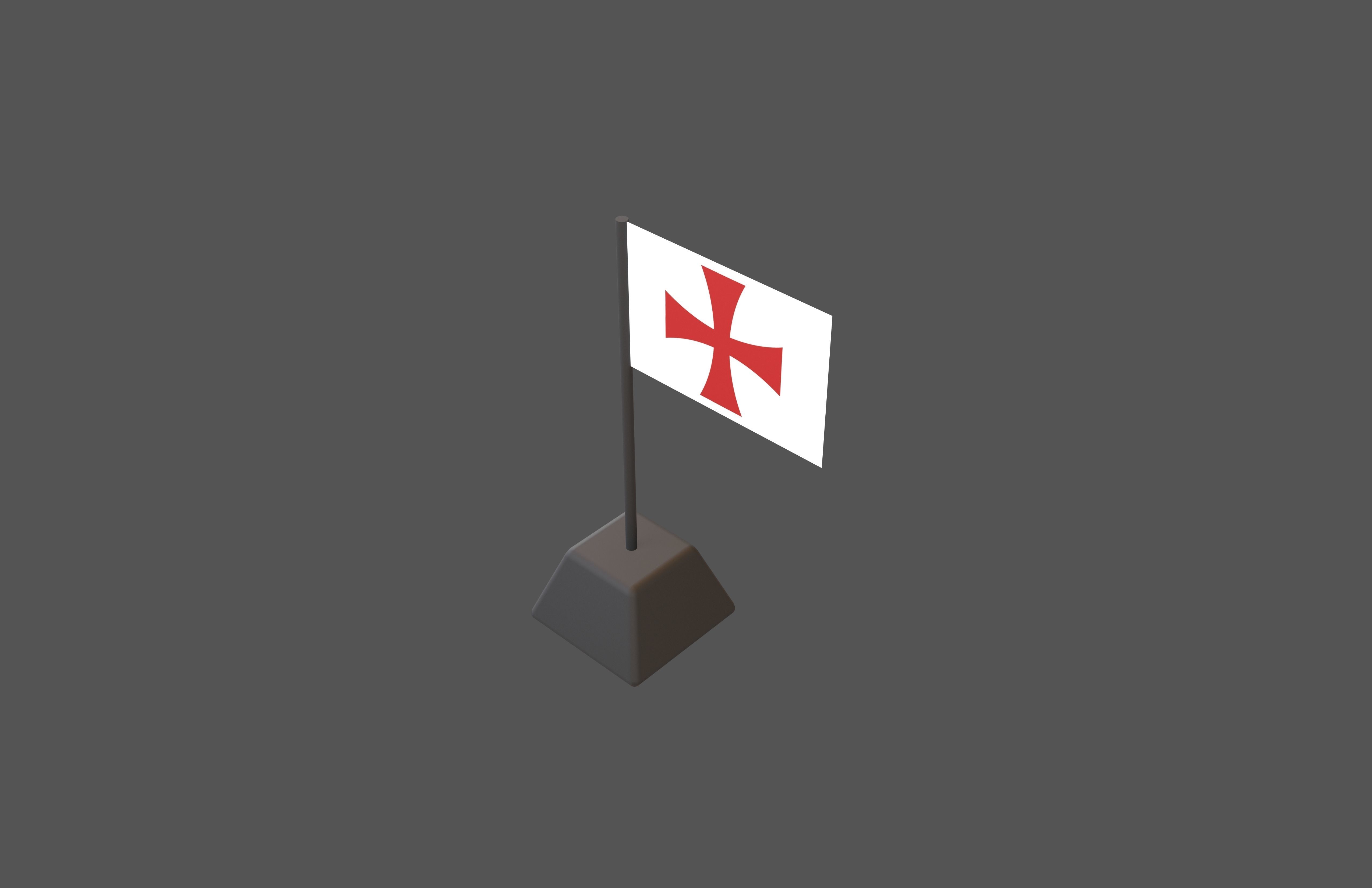 Crusades Knight Flag v1 002 Low-poly 3D model_2