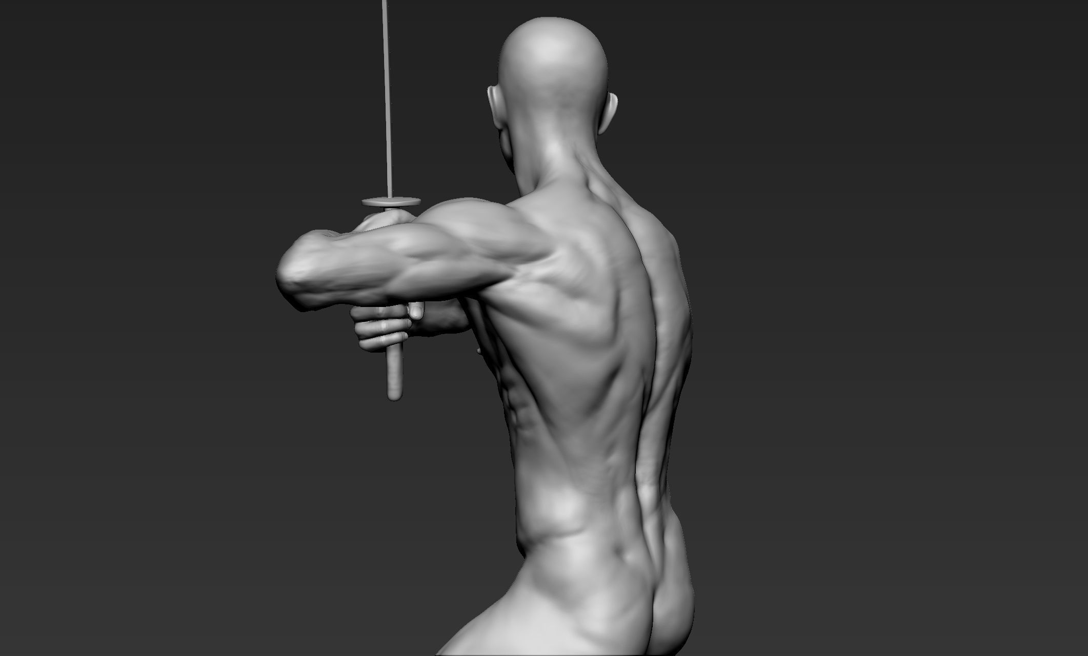 Male Warrior Pose 1 3D model_7