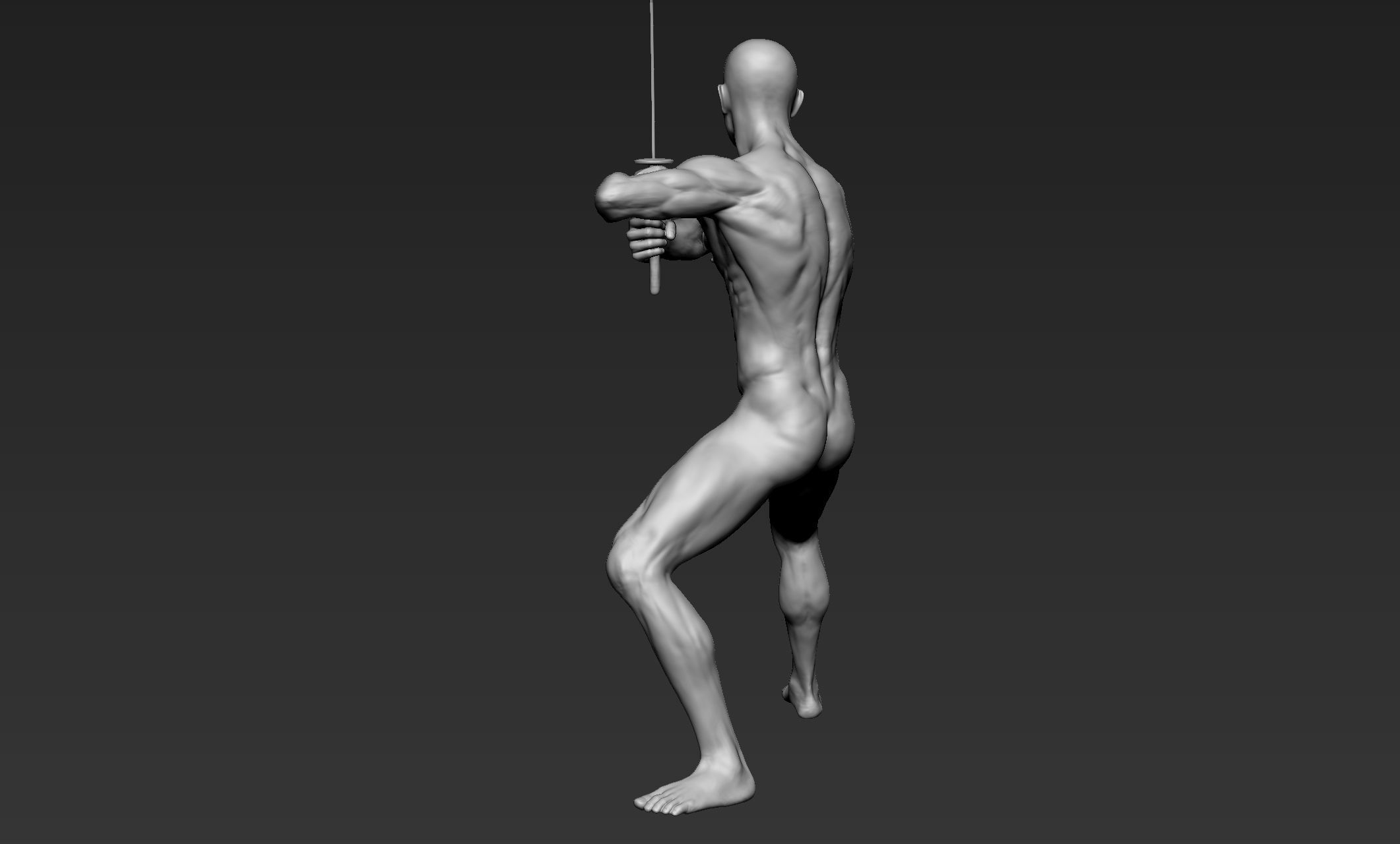 Male Warrior Pose 1 3D model_8