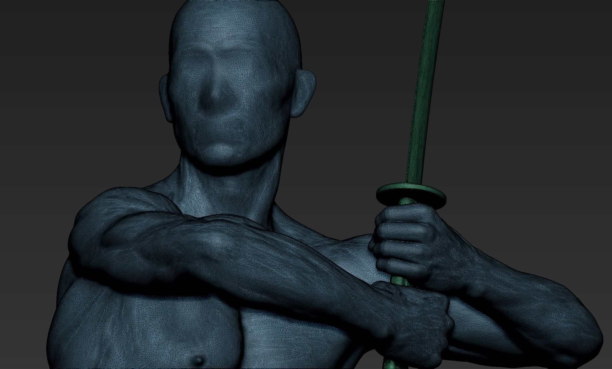Male Warrior Pose 1 3D model_10