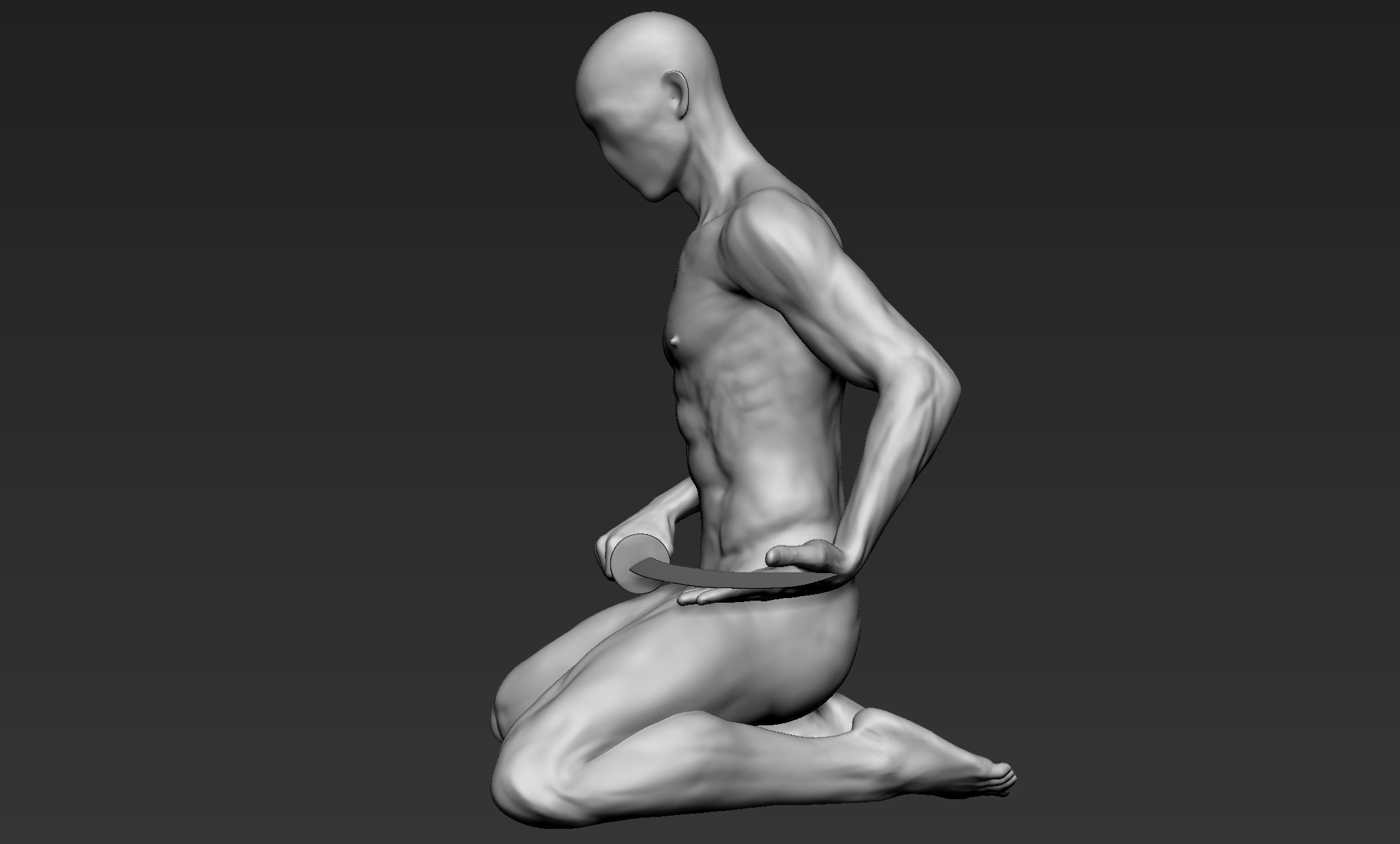 Male Warrior Pose 2 3D model_5