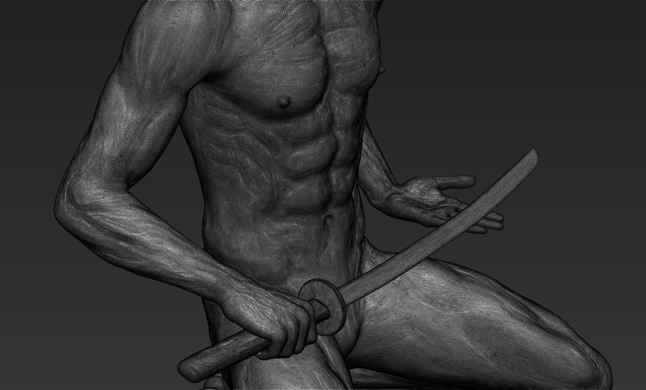 Male Warrior Pose 2 3D model_11