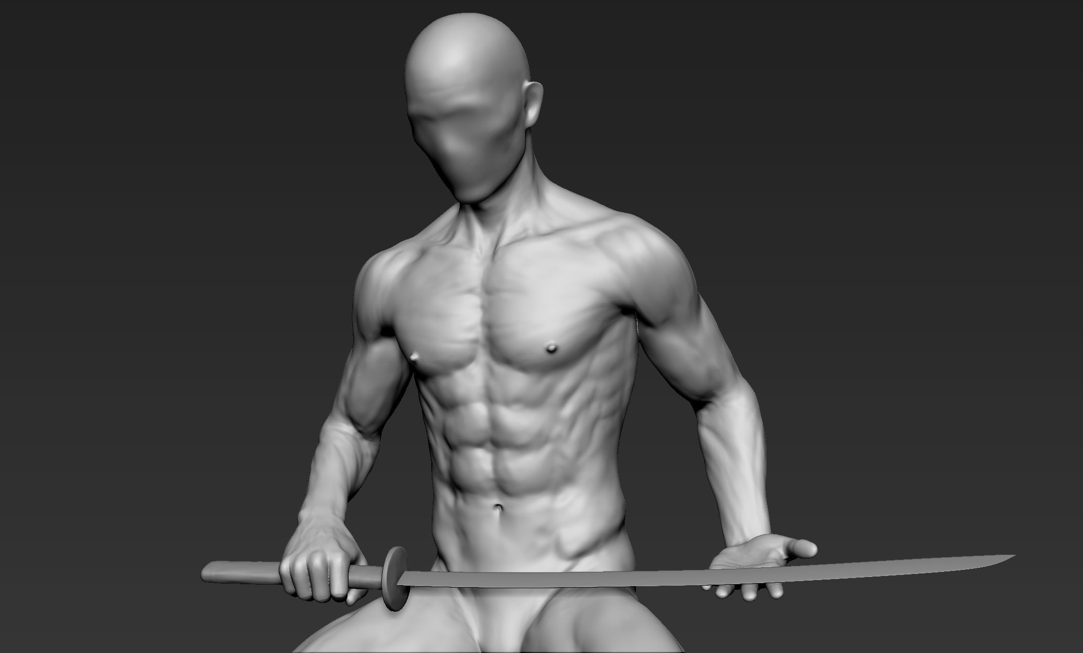 Male Warrior Pose 2 3D model_9