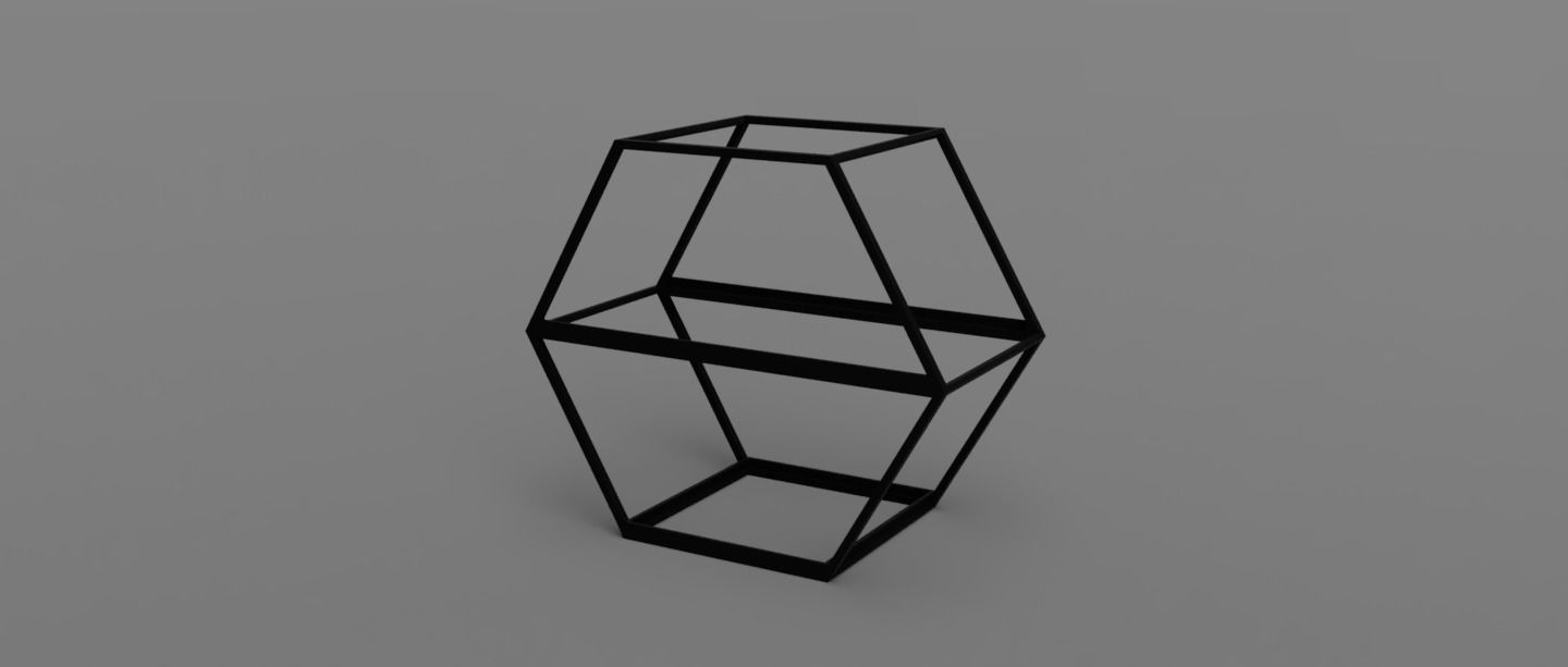 Customizable Hexagon Shelves 3D print model_4