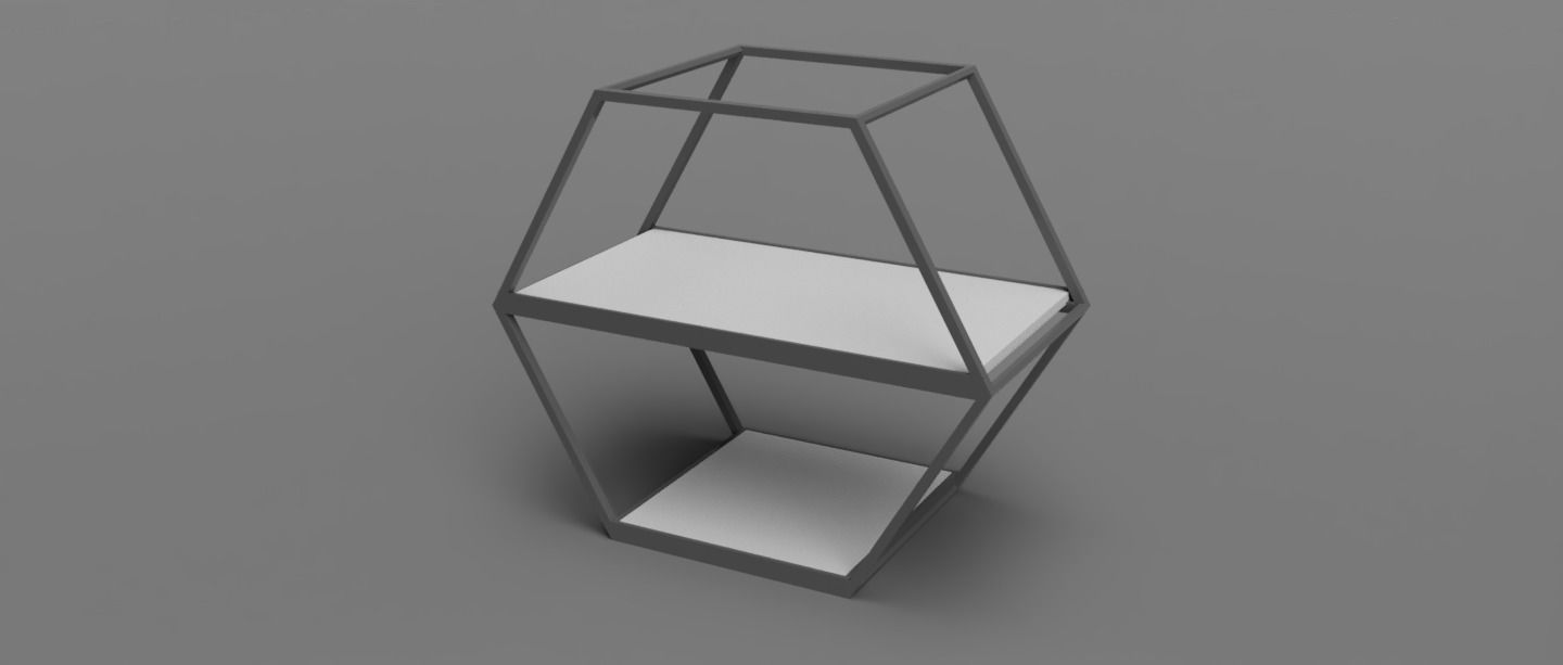 Customizable Hexagon Shelves 3D print model_3