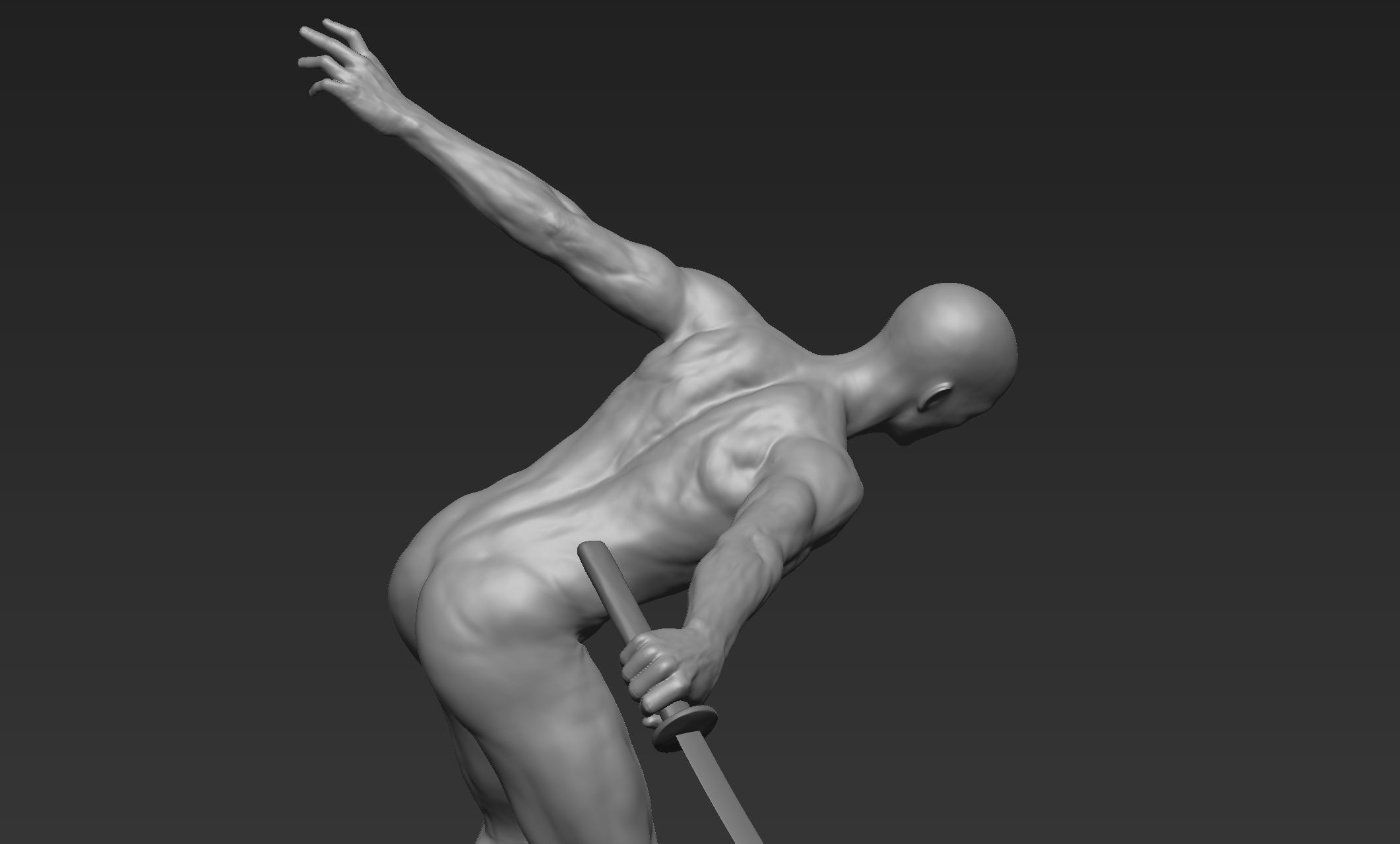 Male Warrior Pose 3 3D model_7