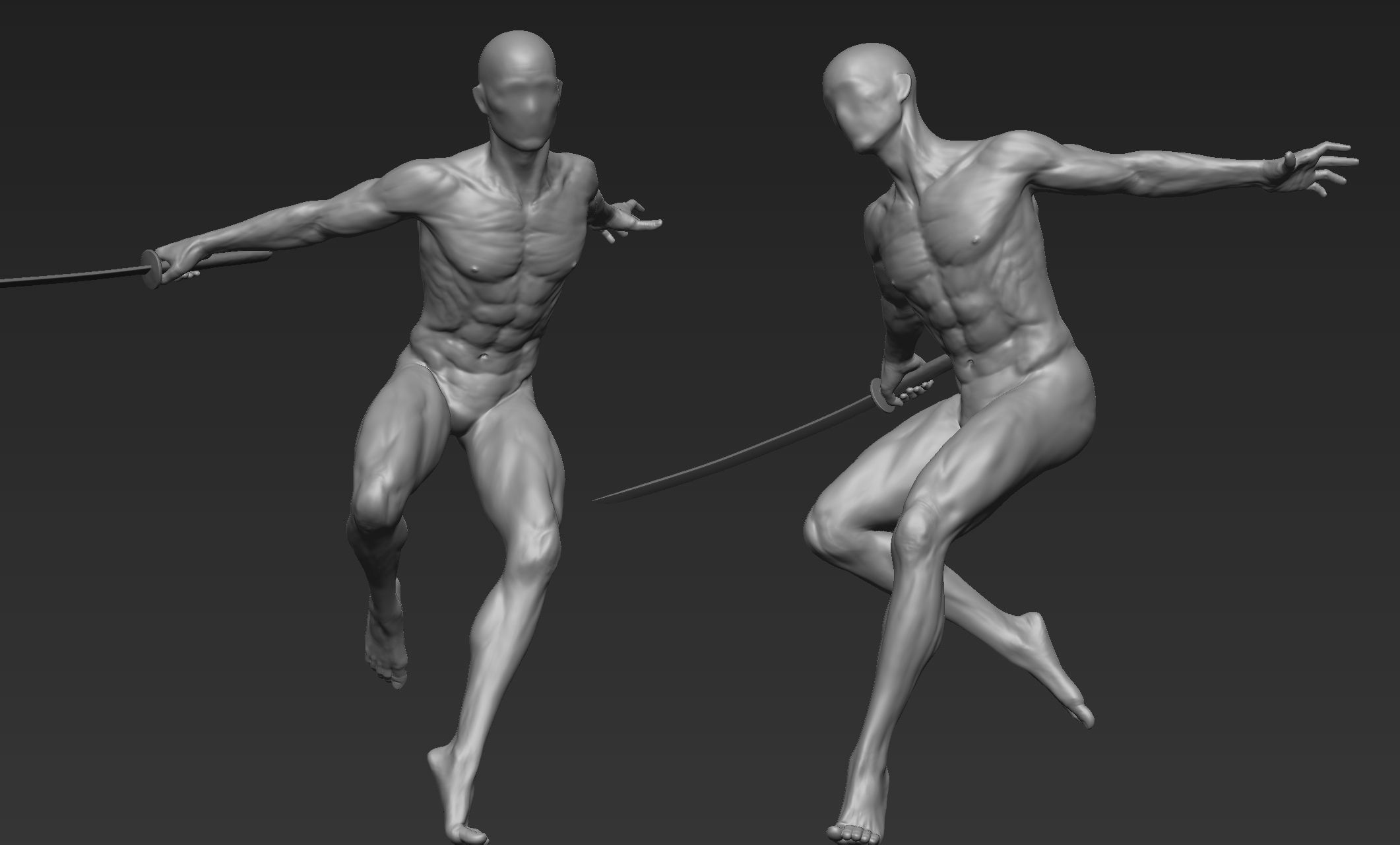Male Warrior Pose 3 3D model_8